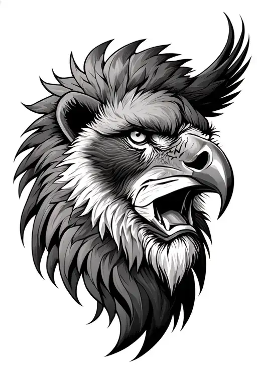 Lion Head And Hawk Men's Thigh Sleeve