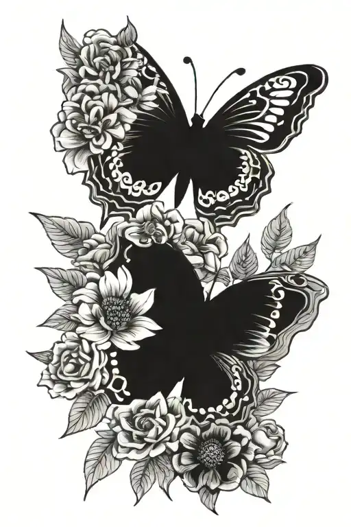 Pet Memorial Flowers Black Butterfly