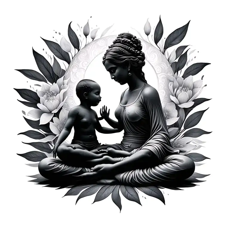 Meditation Mother And Baby Realism