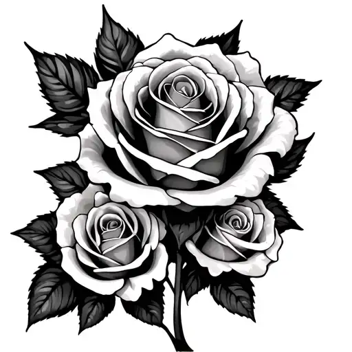 Large Rose With 2 Smaller Roses With Daddys Girl Written In It