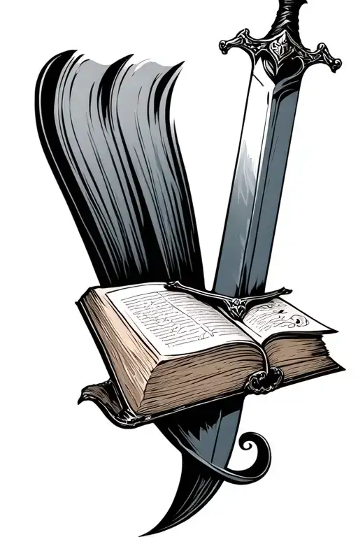 Sword With Book Open