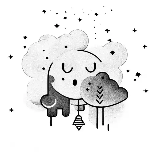 God Quote With Cloud Background And Stars