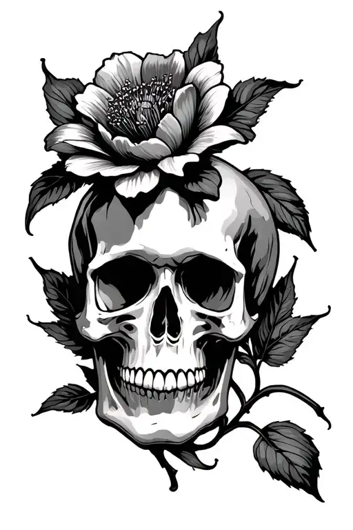 Thespesia Grandiflora Around Small Skull