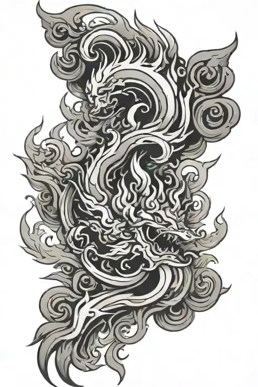 Asian Style Flames Left Arm