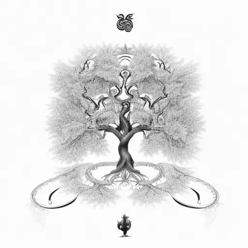 Tree Of Life With A Serpent