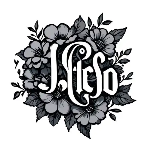 Word With Winding Flowers