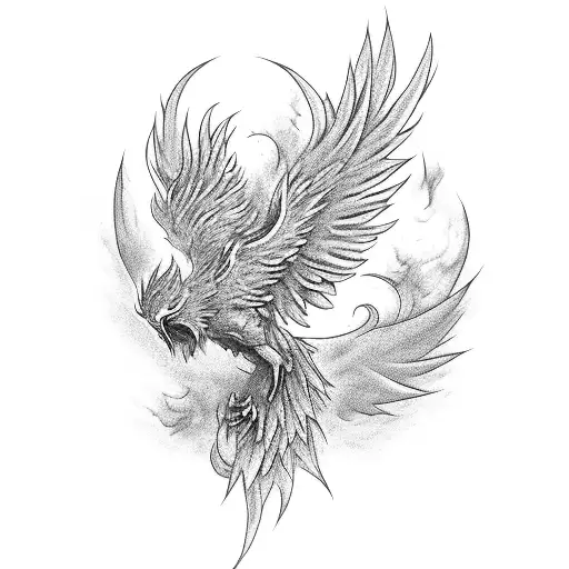 Phoenix Rising From Flames