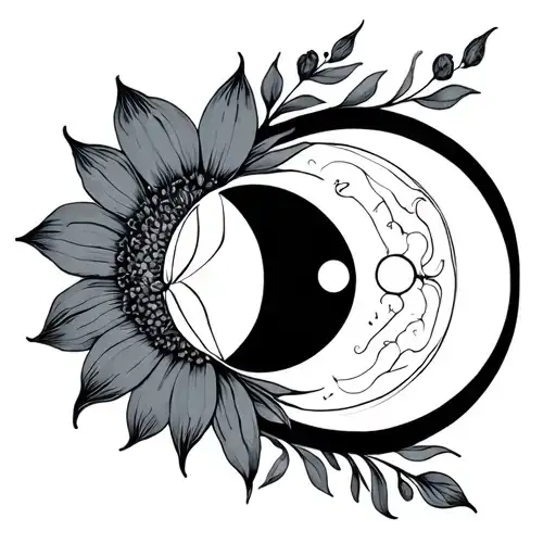 10 Flowers With Sun And Moon Phases Intertwined