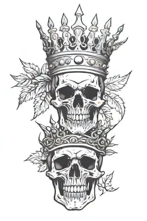 Vine With Spikes Making A Crown On A Skull Wearing