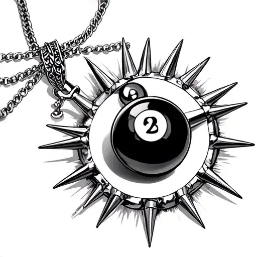 Tattoo Of Trippie Redd's Spiked Billiard Necklace