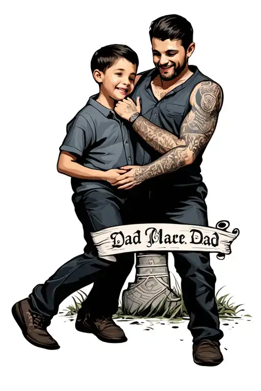Dad And Son With Name