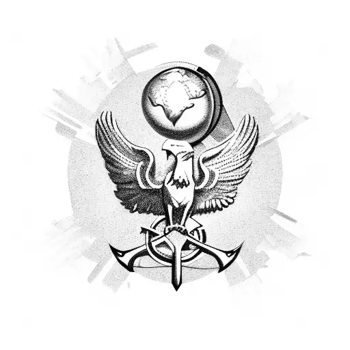 Eagle Clutching Globe And Anchor