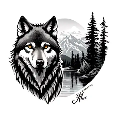 Wolf And Scenery