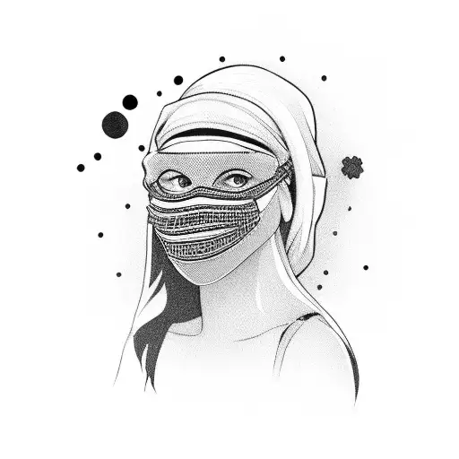 Girl With Bandana Mask Gun
