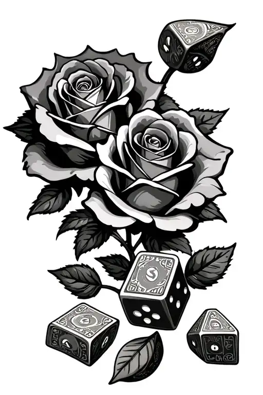 Money Roses And Cards Snd Dice