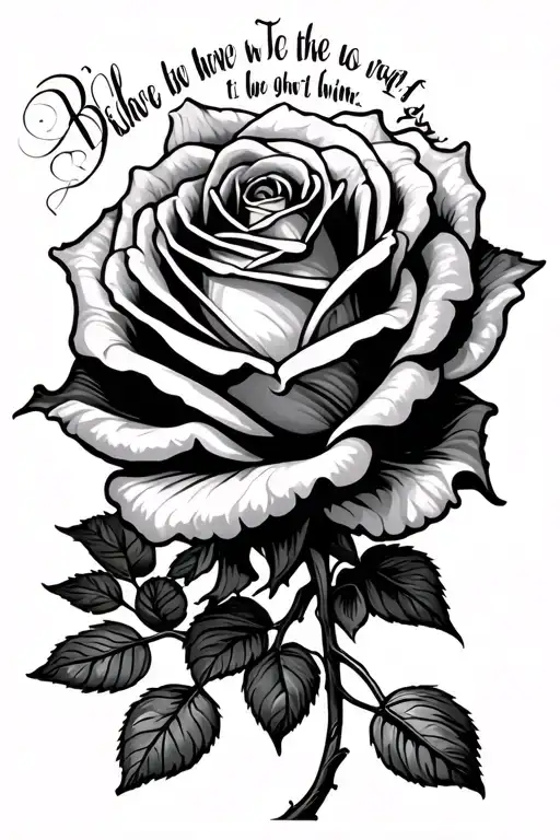 Rose And Quote Surrounded