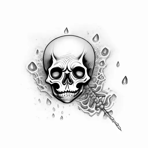 Skeleton With Rain