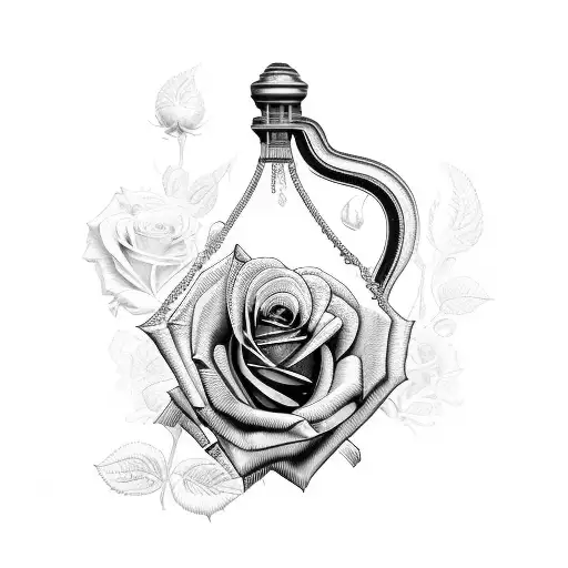 Rose With A Tram Of Amsterdam Coming From Begind The Stem