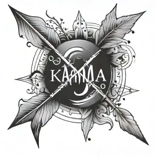 The Word Karma And Arrows Going Around