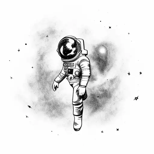 Space Man Falling From Galaxy
