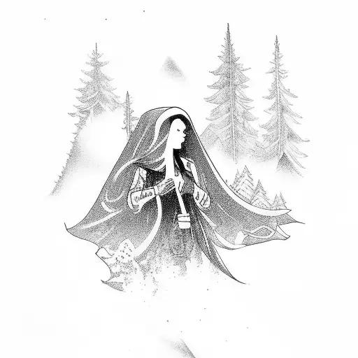 A Traveler Exploring A Mystical Forest With A Royal Enfield Parked Nearby