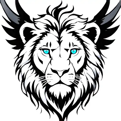Lion With One Blue Eye And Half Angle Wing