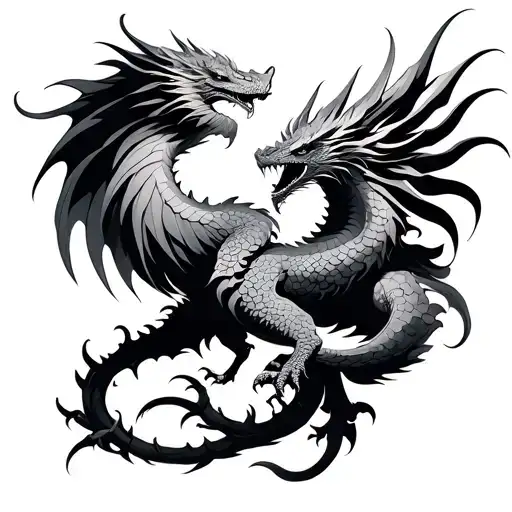 Calm Phoenix And Dragon