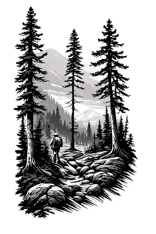 Hiking Forest Scenery Large Arm