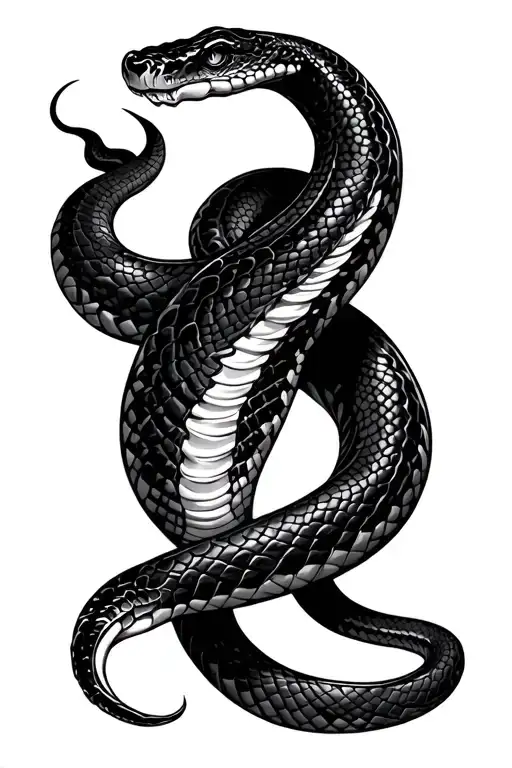 Snake With A Thin Outline