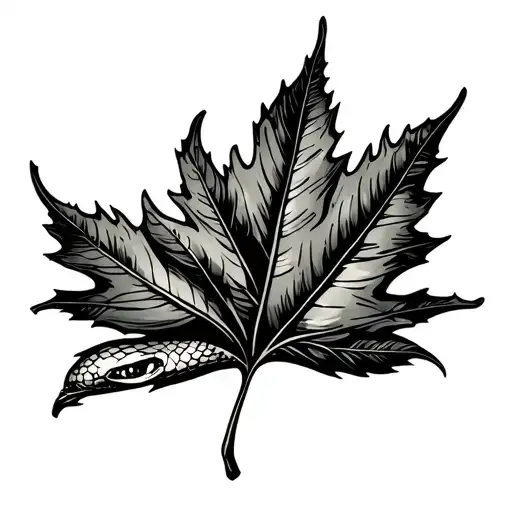 Aspen Leaf With Snake Framing