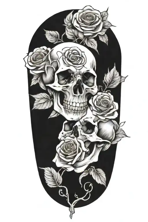 Roses And Gemini Skulls