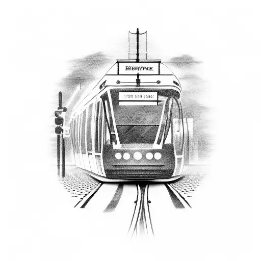 Rose With A Tram Of Amsterdam Coming From Begind The Stem