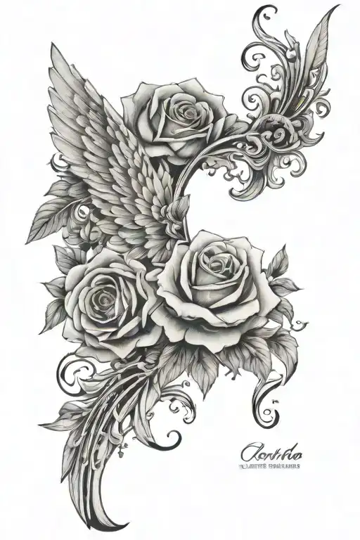 Flower Book Angel Wings Water Waves