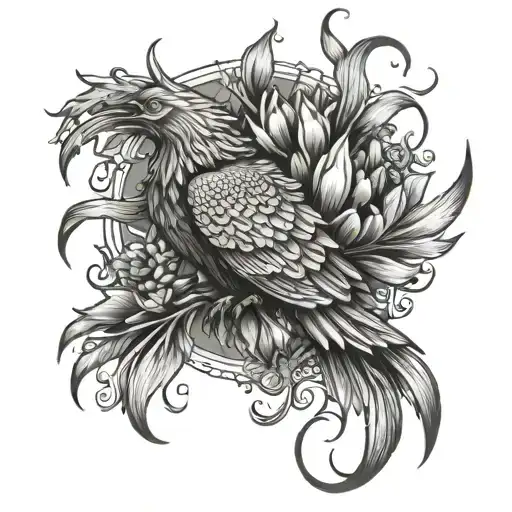 Phoenix And Tulips Black