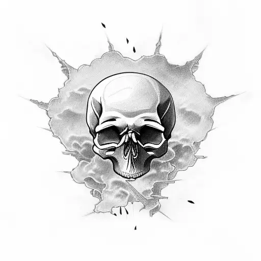 Skull With Clouds