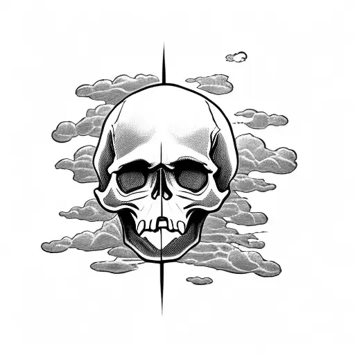 Skull With Clouds