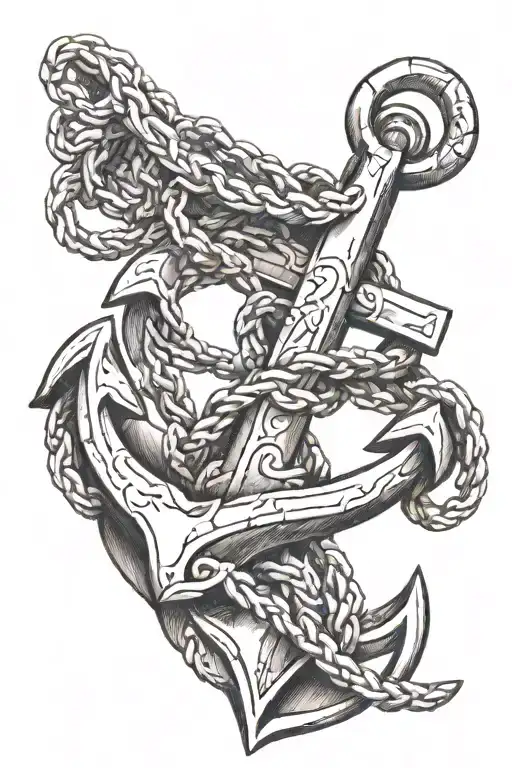 Anchor With Dogtag Intertwined