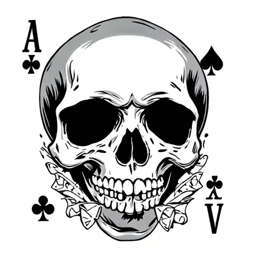 Dice And Cards And Skull