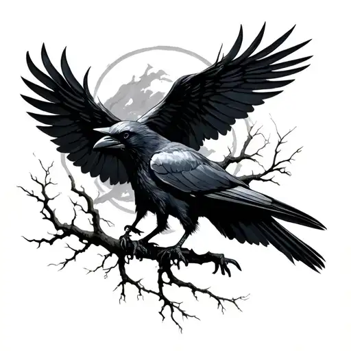Tree And Ravens