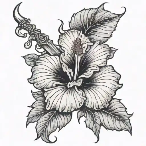 Hibiscus Flower Choking The Grim Reaper