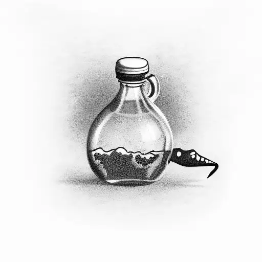 Small Black And White Ketchup Bottle