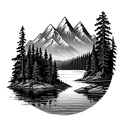 Lake Winnipasauke Forest And Mountains Across His Chest