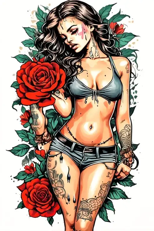 Gangster Girl Crying Tears