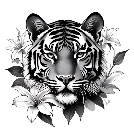 A Fineline Mix Of A Tiger And Tiger Lily Flower