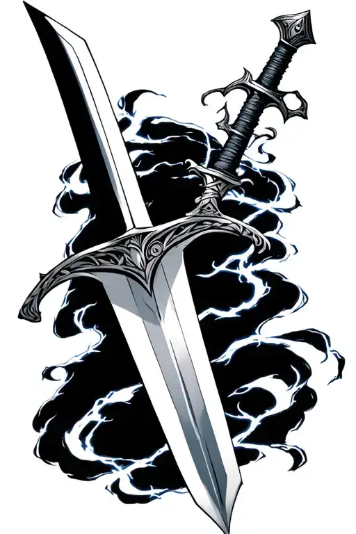 Skinny Long Sword With Lightning