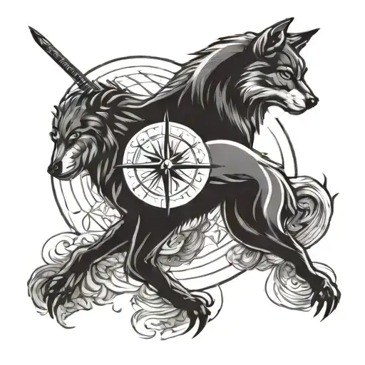 Wolve And Sagittarius Zodiac Sign