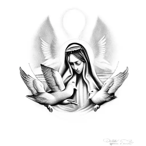 Holy Mary With 2 Doves And The Word's Forever At Last 2004-2023