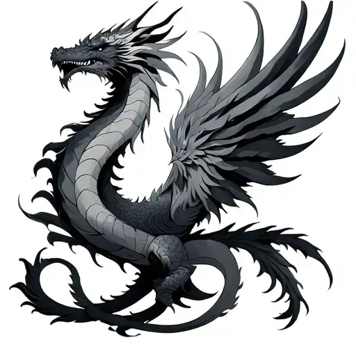 Calm Phoenix And Dragon Wrapped Evenly