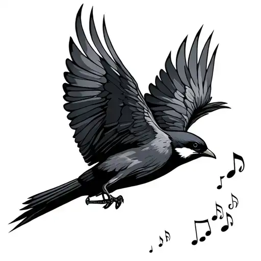 Music Bird Flying In The Sky
