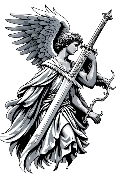 Guardian Angel With A Sword Piercing